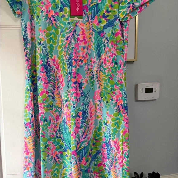 Lilly Pulitzer Pink and Green Tropical Dress - Picture 5 of 6